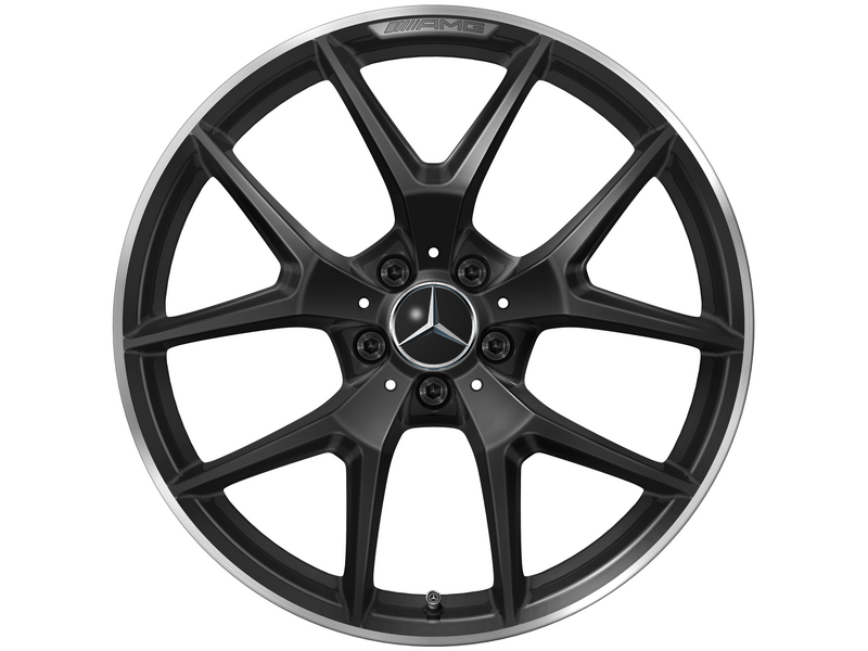 AMG Kreuzspeichen-Rad, 50,8 cm (20 Zoll), Felgenhorn glanzgedreht, GLC/ E-Klasse, 255/45 R20/, schwarz, A25340155007X72