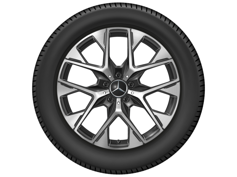 Y-Speichen-Rad, Aero, 48,3 cm (19 Zoll), glanzgedreht, GLC, 235/55 R19/, schwarz, A25440150007X23