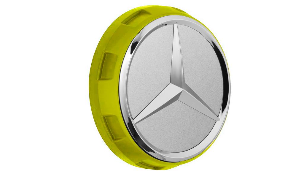 AMG wielnaafkap, in centraalslotuitvoering, (inclusief S-Klasse/ GLC/ EQB), geel, A00040009001127