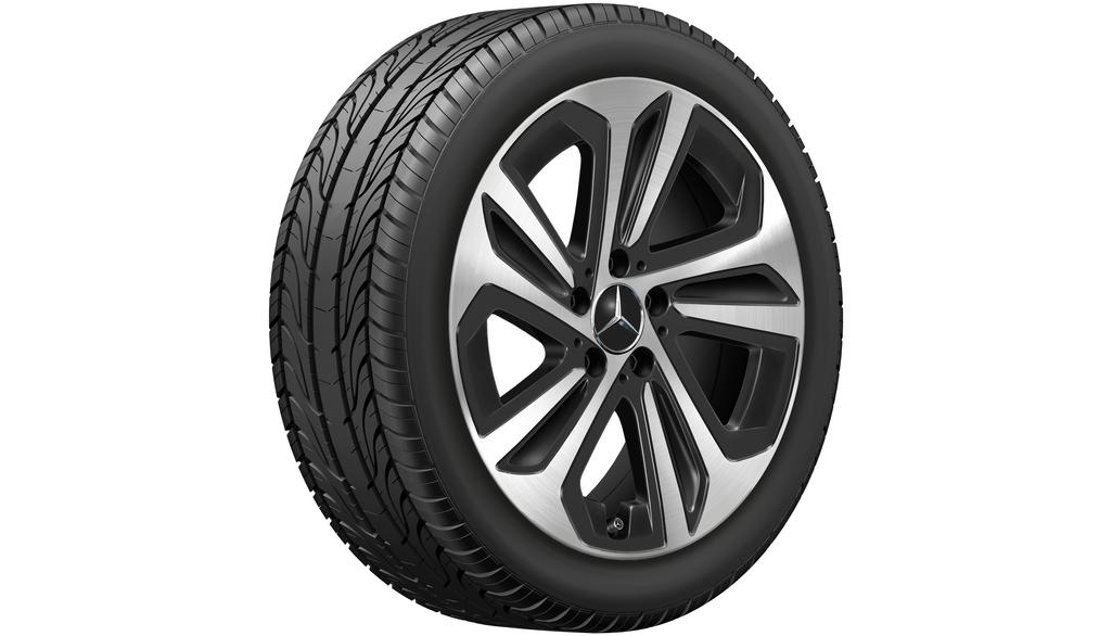 5-Speichen-Rad, Aero, 45,7 cm (18 Zoll), glanzgedreht, CLA/ B-Klasse/ A-Klasse, 225/45 R18/, schwarz, A17740141007X23
