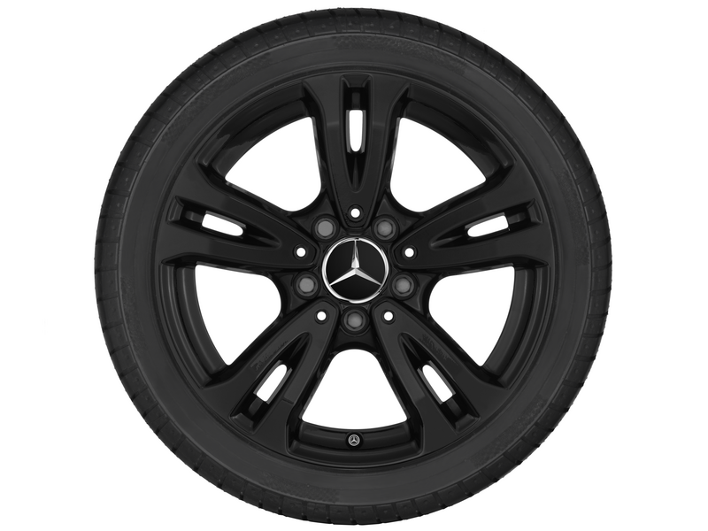 5-twin-spoke wheel, black, Continental, ContiEcoContact 5 MO, 205/55 R16 91V, summer, Q44024111146A