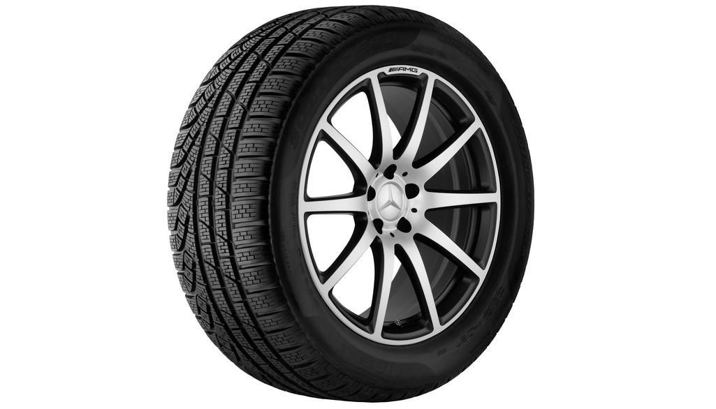 AMG-gesmede velg in 10-spaaks design, 48,3 cm (19 inch), hoogglans, SL, 255/35 R19/, matzwart, A23140102007X36 AMG-gesmede velg in 10-spaaks design, 48,3 cm (19 inch), hoogglans, SL, 255/35 R19/, matzwart, A23140102007X36