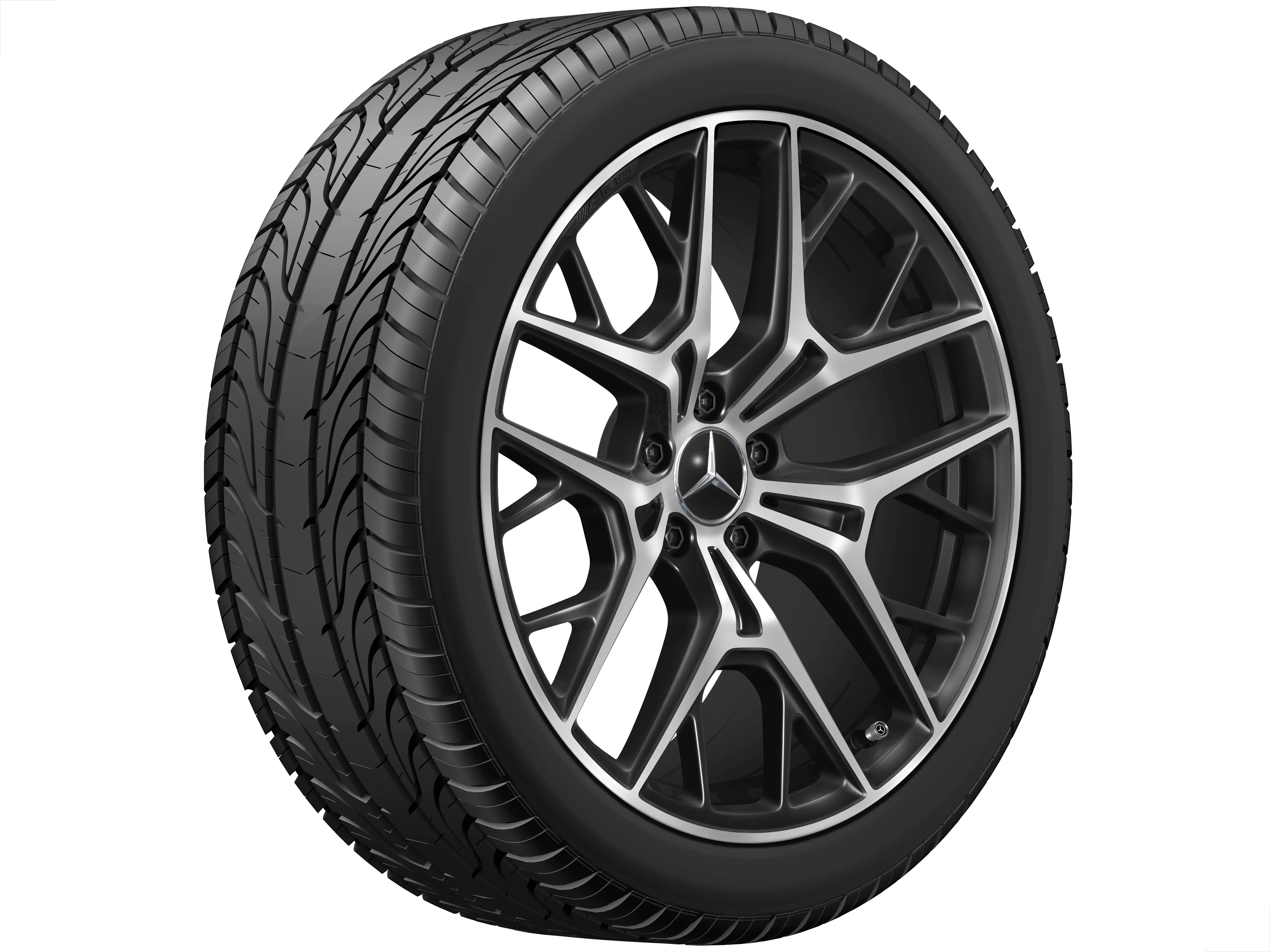 AMG Leichtmetallrad, im Kreuzspeichen-Design, 50,8 cm (20 Zoll), 9 J x 20 ET 34, schwarz, glanzgedreht, A22340184007X23