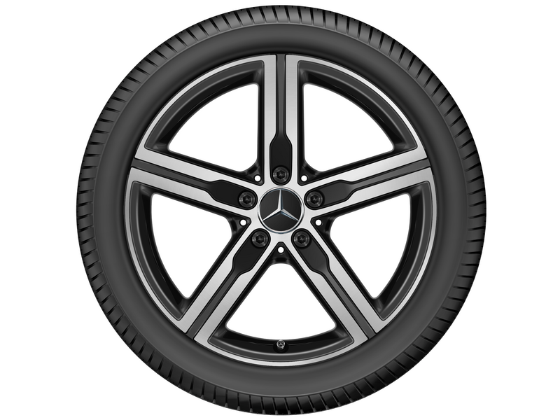 5-spaaks velg, 45,7 cm (18 inch), hoogglans, CLA/B-Klasse/A-Klasse, 225/45 R18/, matzwart, A17740132007X36
