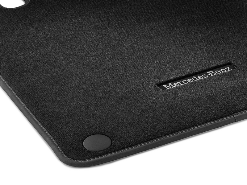 CLASSIC velour mats, set, 4-piece, medium gray topstitching, GLB, black, A24768050067C70