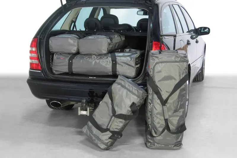 Travel bag set suitable for Mercedes-Benz C-Class estate (S203) 2001-2007 estate - black, CB-M20301S