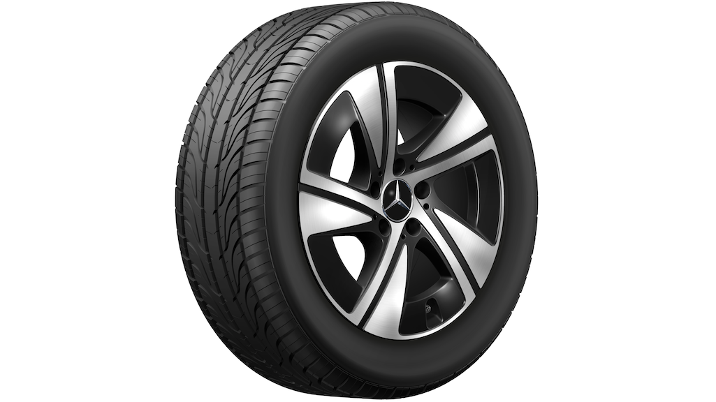 Mercedes-Benz Original Sommer-Komplettrad 5-Speichen schwarz glanzgedreht , Dunlop, EconoDrive MO-V, 225/55 R17 109/107(104) H(H) C, Sommer, Q44029121002A Mercedes-Benz Original Sommer-Komplettrad 5-Speichen schwarz glanzgedreht , Dunlop, EconoDrive MO-V, 225/55 R17 109/107(104) H(H) C, Sommer, Q44029121002A