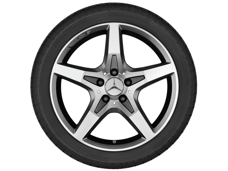 AMG 5-Speichen-Rad, 45,7 cm (18 Zoll), glanzgedreht, SLK-SLC, 245/35 R18/, titangrau, B66031522