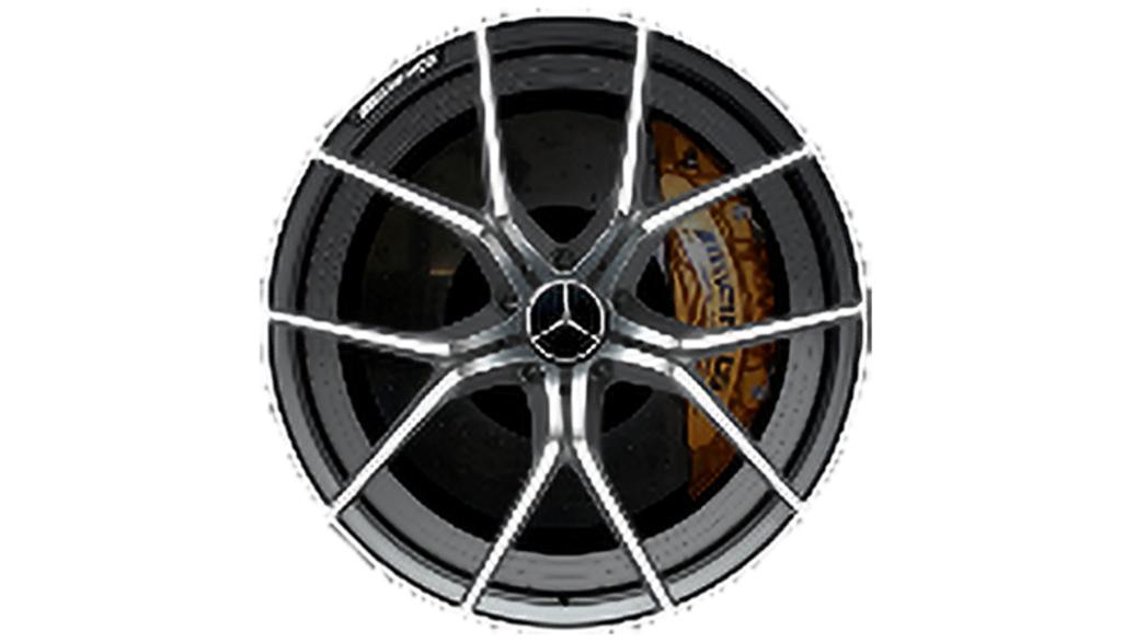 AMG Schmiederad im Kreuzspeichen-Design, 53,3 cm (21 Zoll), Felgenhorn glanzgedreht, AMG GT, 275/35 R21/, schwarz matt, A2904000100