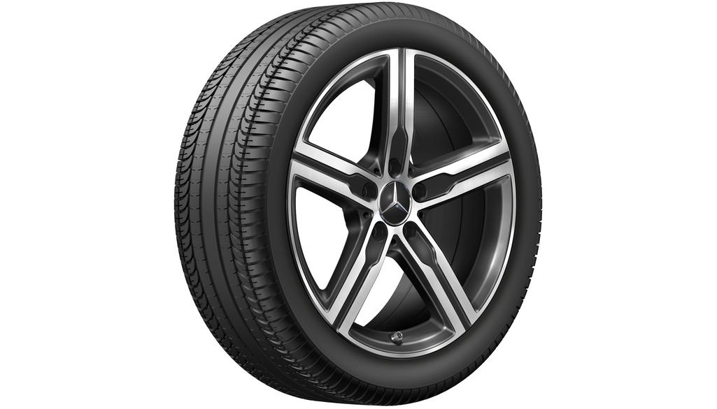 5-spaaks velg, 45,7 cm (18 inch), hoogglans, CLA/B-Klasse/A-Klasse, 225/45 R18/, zwart, A17740132007X23