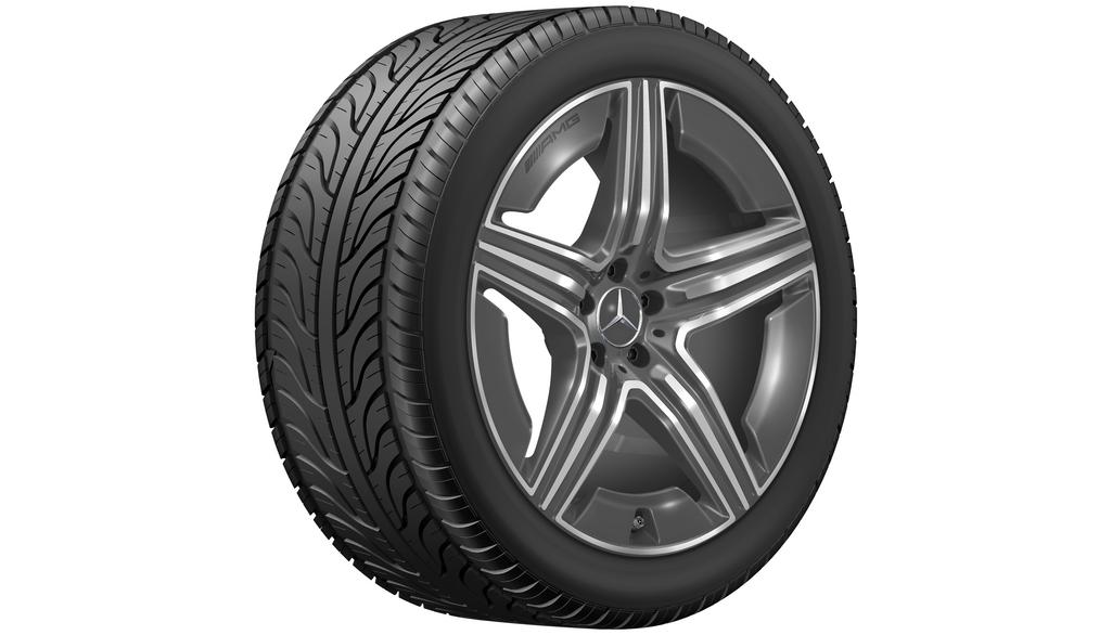 AMG 5-Doppelspeichen-Rad, 53,3 cm (21 Zoll), glanzgedreht, GLE, 275/45 R21/, tantalgrau, A16740143017Y51