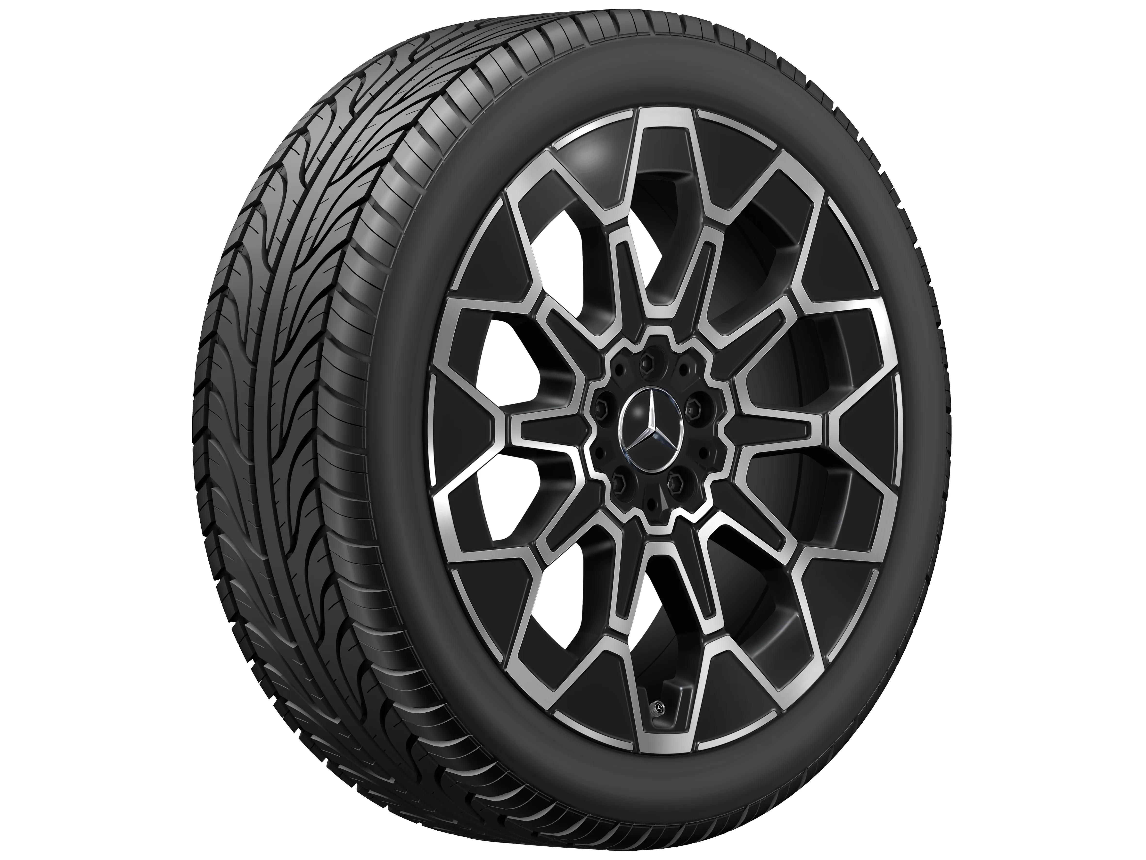 Vielspeichen-Rad, Aero, 50,8 cm (20 Zoll), 9 J x 20 ET 60,8, schwarz, glanzgedreht, A24440105007X23 Vielspeichen-Rad, Aero, 50,8 cm (20 Zoll), 9 J x 20 ET 60,8, schwarz, glanzgedreht, A24440105007X23