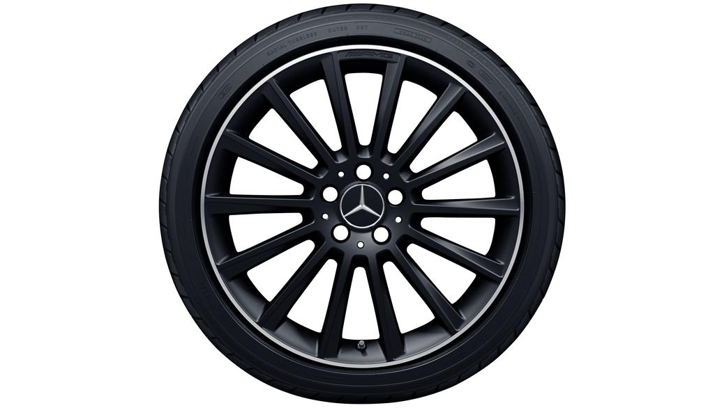 AMG Vielspeichen-Rad, 48,3 cm (19 Zoll), Felgenhorn glanzgedreht, C-Klasse, 255/35 R19/, schwarz matt, A20540166007X71