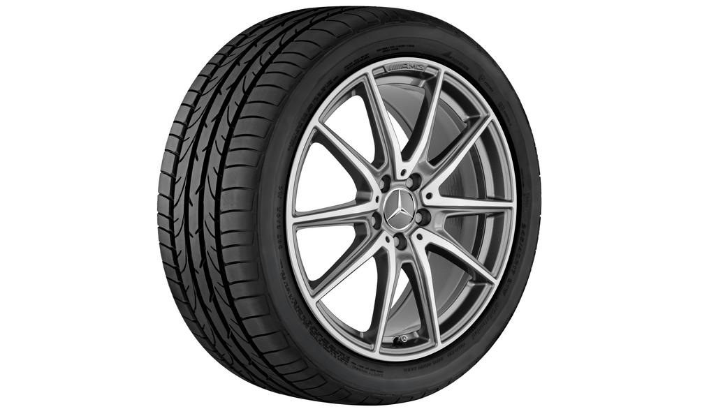 AMG 10-Speichen-Rad, 48,3 cm (19 Zoll), glanzgedreht, AMG GT, 265/35 R19/, titangrau, A19040110007X21