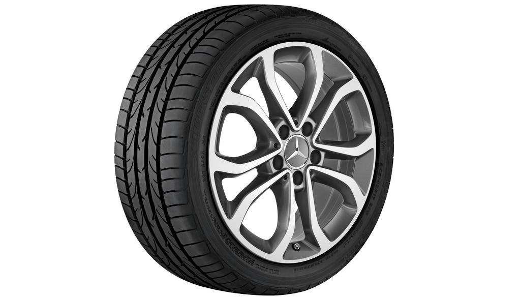 5-twin-spoke wheel, 43.2 cm (17-inch), high-sheen, C-Class, 245/45 R17/, gray Himalaya, A20540139007X21