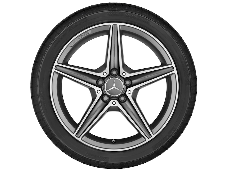 AMG 5-Speichen-Rad Titangrau Glanzgedreht, Bridgestone, Potenza S001 MO, 225/45 R18 95Y XL, Sommer, Q4402419103400J2022