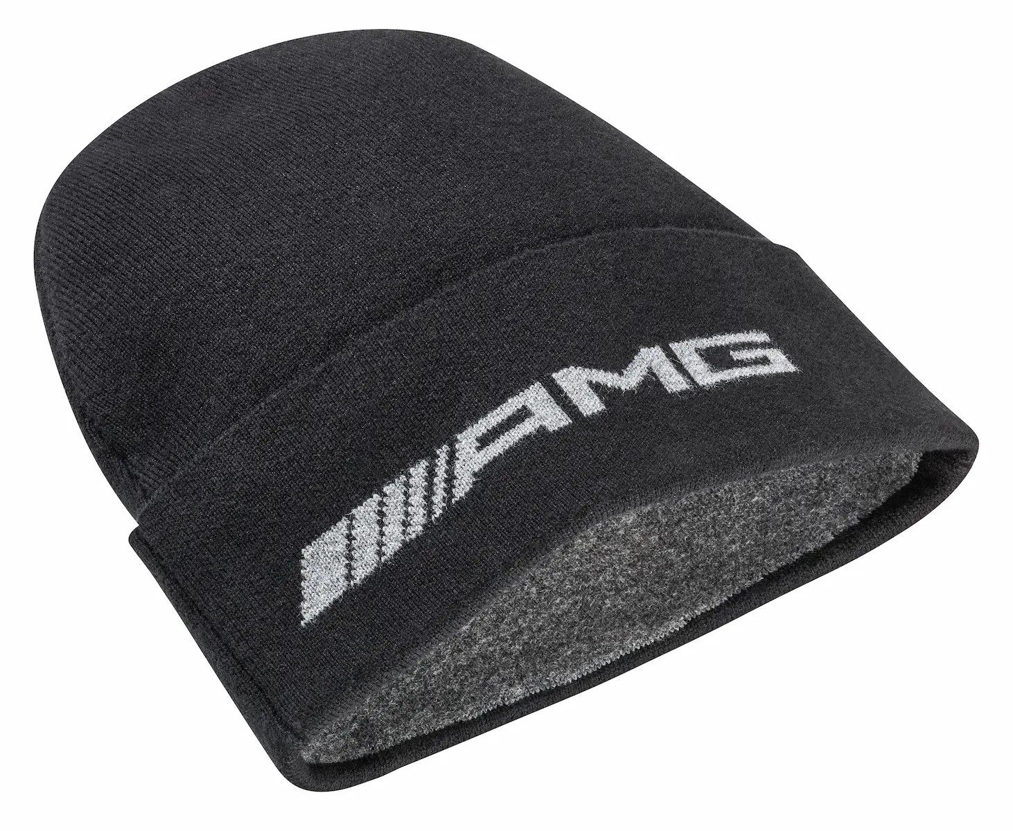 AMG Strickmütze, Unisex, schwarz, Baumwolle (Bio) / Wolle (Merinowolle) / Elasthan, B67960042