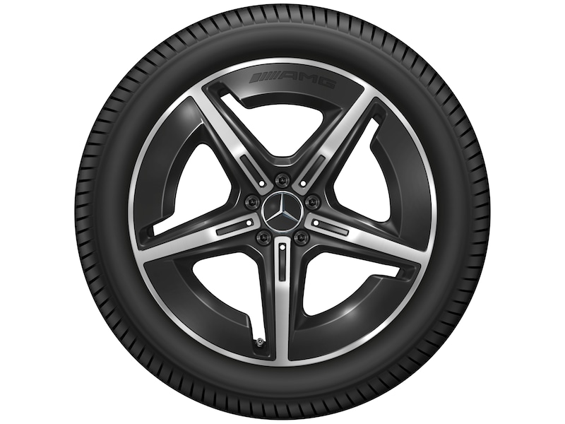 Mercedes-Benz Original Winter-Komplettrad AMG 5-Speichen Aero schwarz glanzgedreht , Goodyear, UltraGrip Performance 3 MO, 235/50 R20 104 H XL, Winter, Q440301410510