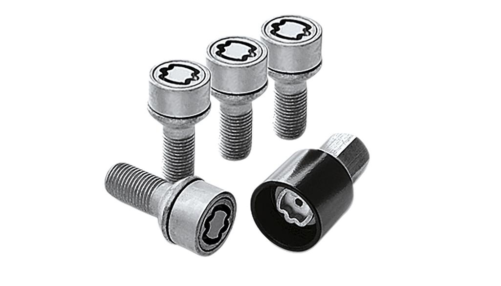 Radsicherungssatz, M14 x 1,5 x 27, (u.a. S-Klasse/ CLA/ B-Klasse), silberfarben, B66470155 Radsicherungssatz, M14 x 1,5 x 27, (u.a. S-Klasse/ CLA/ B-Klasse), silberfarben, B66470155