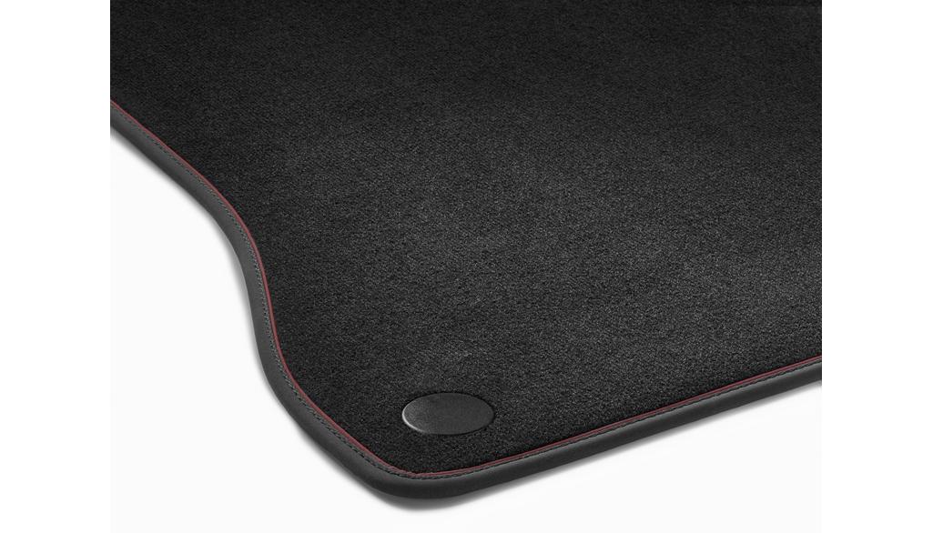 Velour mats set, 4-piece, Exclusive package P34, S-Class, black, carmine red, A22368004063F43