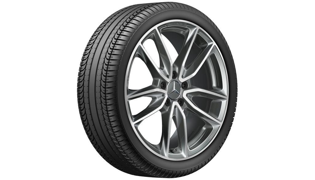 AMG 5-dubbelspaaks velg, 48,3 cm (19 inch), hoogglans, CLA/B-Klasse/A-Klasse, 225/40 R19/, Titangrijs, A17740117007X21 AMG 5-dubbelspaaks velg, 48,3 cm (19 inch), hoogglans, CLA/B-Klasse/A-Klasse, 225/40 R19/, Titangrijs, A17740117007X21
