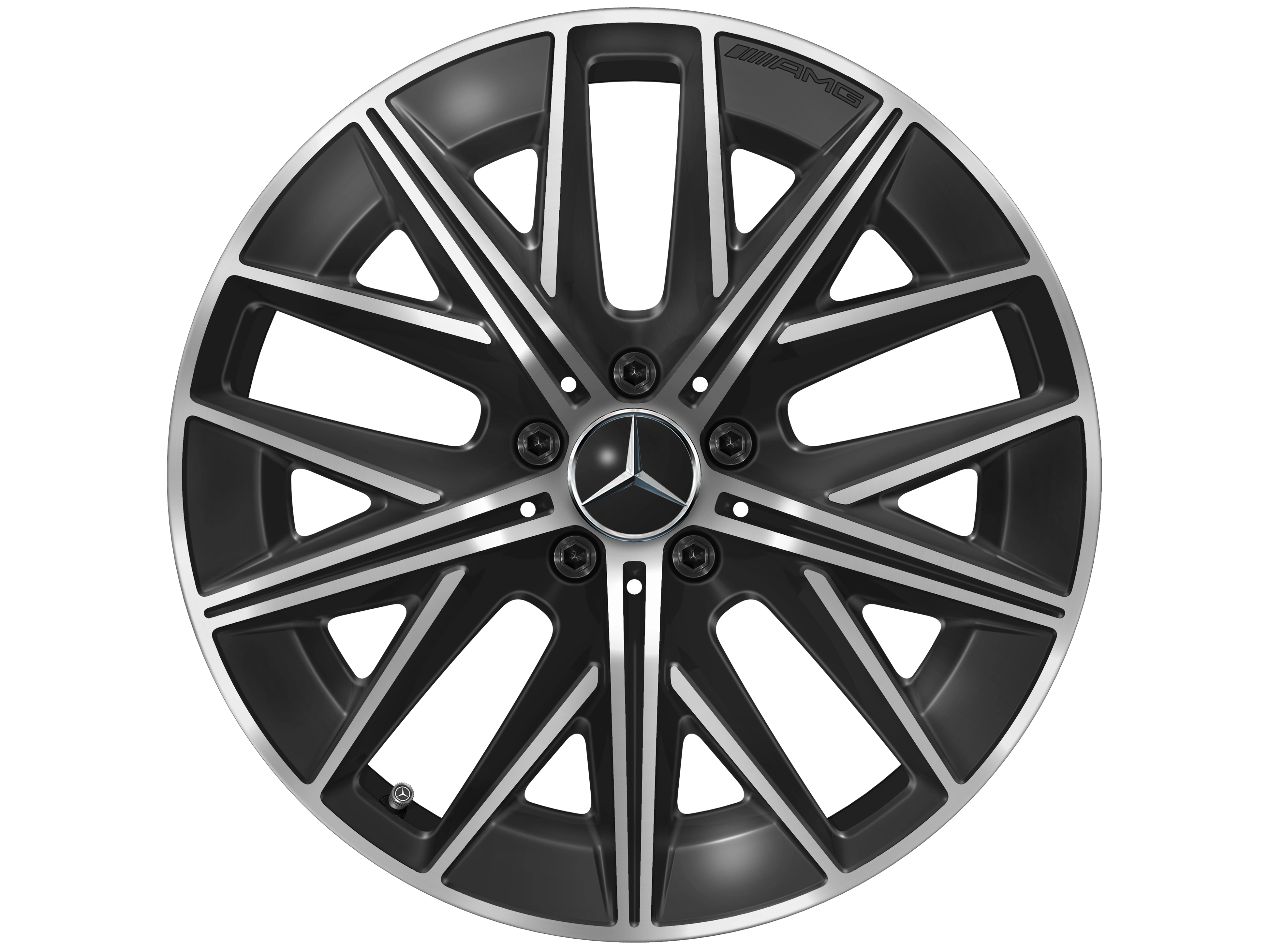 AMG Leichtmetallrad, im 5-Doppelspeichen-Design, 48,3 cm (19 Zoll), 8 J x 19 ET 38,2, schwarz, glanzgedreht, A52040116007X23 AMG Leichtmetallrad, im 5-Doppelspeichen-Design, 48,3 cm (19 Zoll), 8 J x 19 ET 38,2, schwarz, glanzgedreht, A52040116007X23