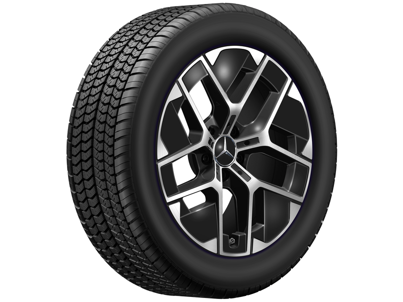 5-Y-Speichen-Rad, Aero, 45,7 cm (18 Zoll), glanzgedreht, GLC, 225/55 R18/, schwarz, A21440129007X23