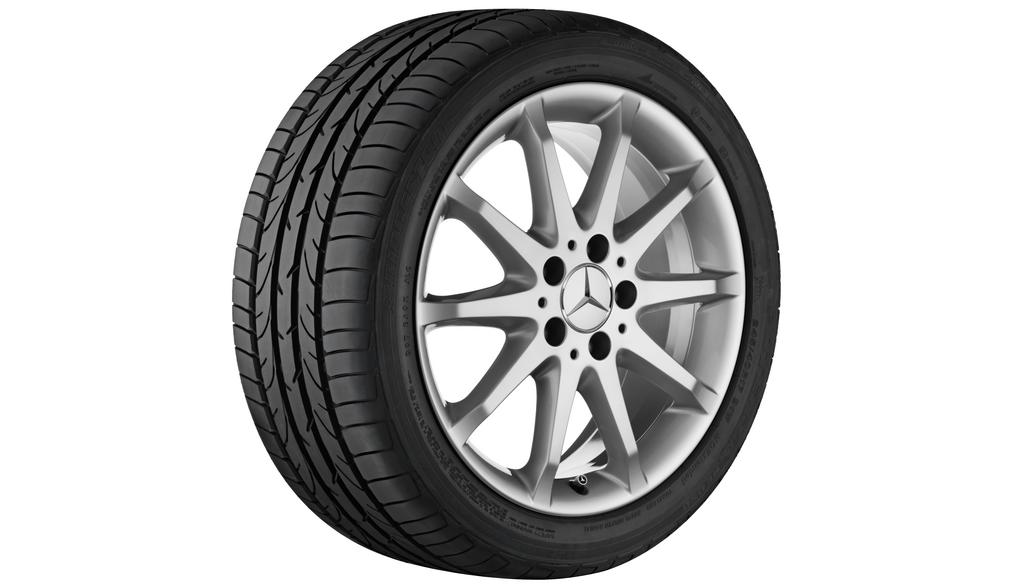10-spoke wheel, 43.2 cm (17 inch), B-Class, 215/45 R17/, titanium silver, B66474407