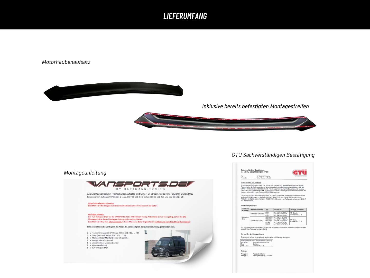 Motorhauben-Aufsatz für Sprinter 907 und 910, VS-'90788601311
