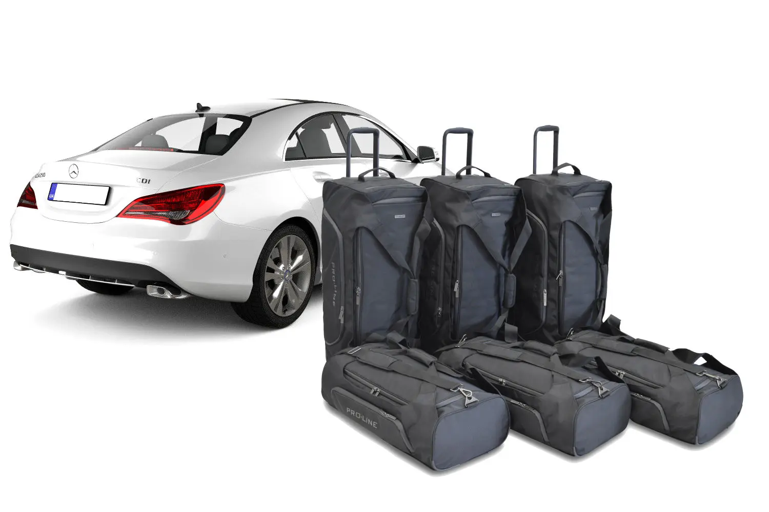 Travel bag set suitable for Mercedes-Benz CLA (C117) 2013-2019 4-door Coupé Pro.Line - Black, CB-M21301SP