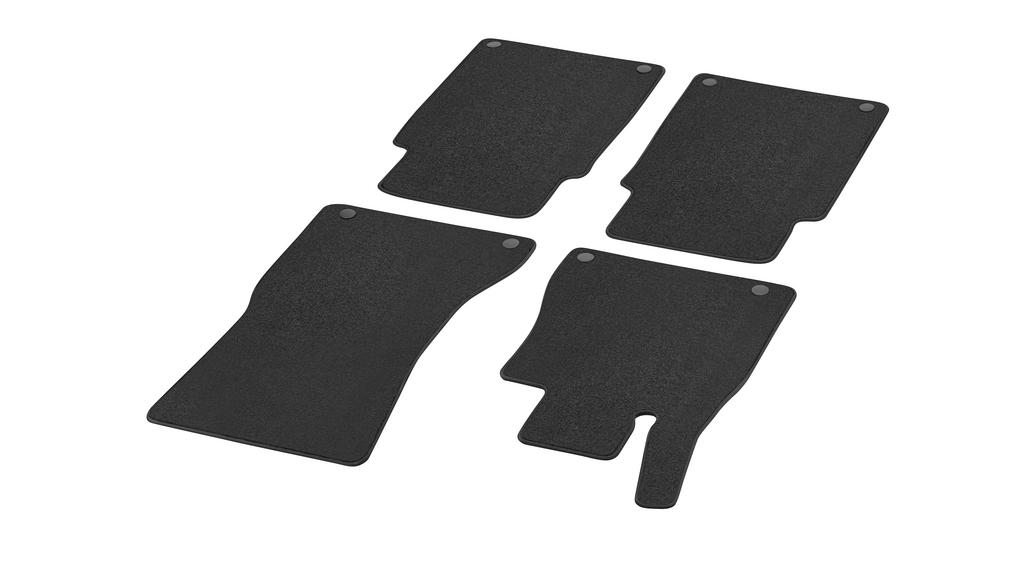 EXCLUSIVE velour mats, set, 4-piece, S-Class, black, A22368068039K26