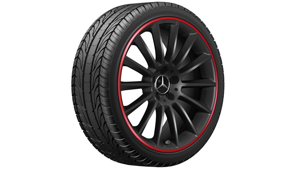 AMG-multispaaksvelg, 48,3 cm (19 inch), velgrand rood gelakt, A-Klasse, 235/35 R19/, zwart, A17740119009Y31