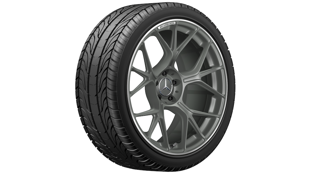 AMG forged wheel in cross-spoke design, 50.8 cm (20-inch), high-sheen rim flange, 265/35 R20/, gray Himalaya matt, A23640131007X70 AMG forged wheel in cross-spoke design, 50.8 cm (20-inch), high-sheen rim flange, 265/35 R20/, gray Himalaya matt, A23640131007X70