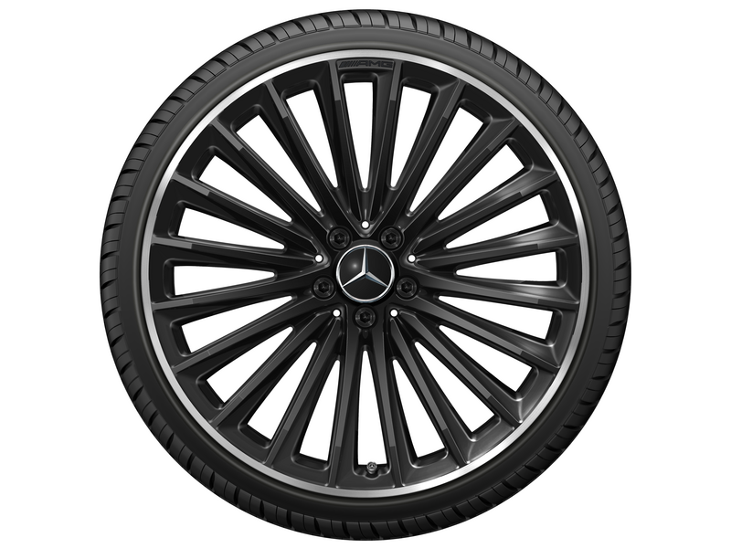 AMG Vielspeichen-Rad, 53,3 cm (21 Zoll), Felgenhorn glanzgedreht, EQE, 285/30 R21/, schwarz, A29540126007X72