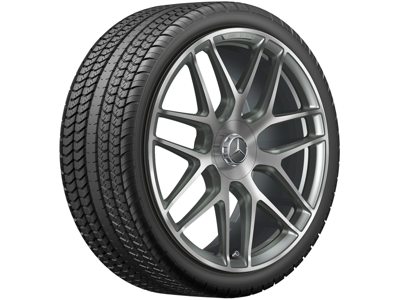 AMG Schmiederad im Kreuzspeichen-Design, 55,9 cm (22 Zoll), GLE, 325/35 R22/, titangrau, A16740157017X21