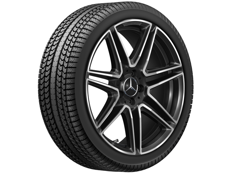 AMG 7-Doppelspeichen-Rad, 48,3 cm (19 Zoll), glanzgedreht, C-Klasse, 255/35 R19/, schwarz, A20640181007X23