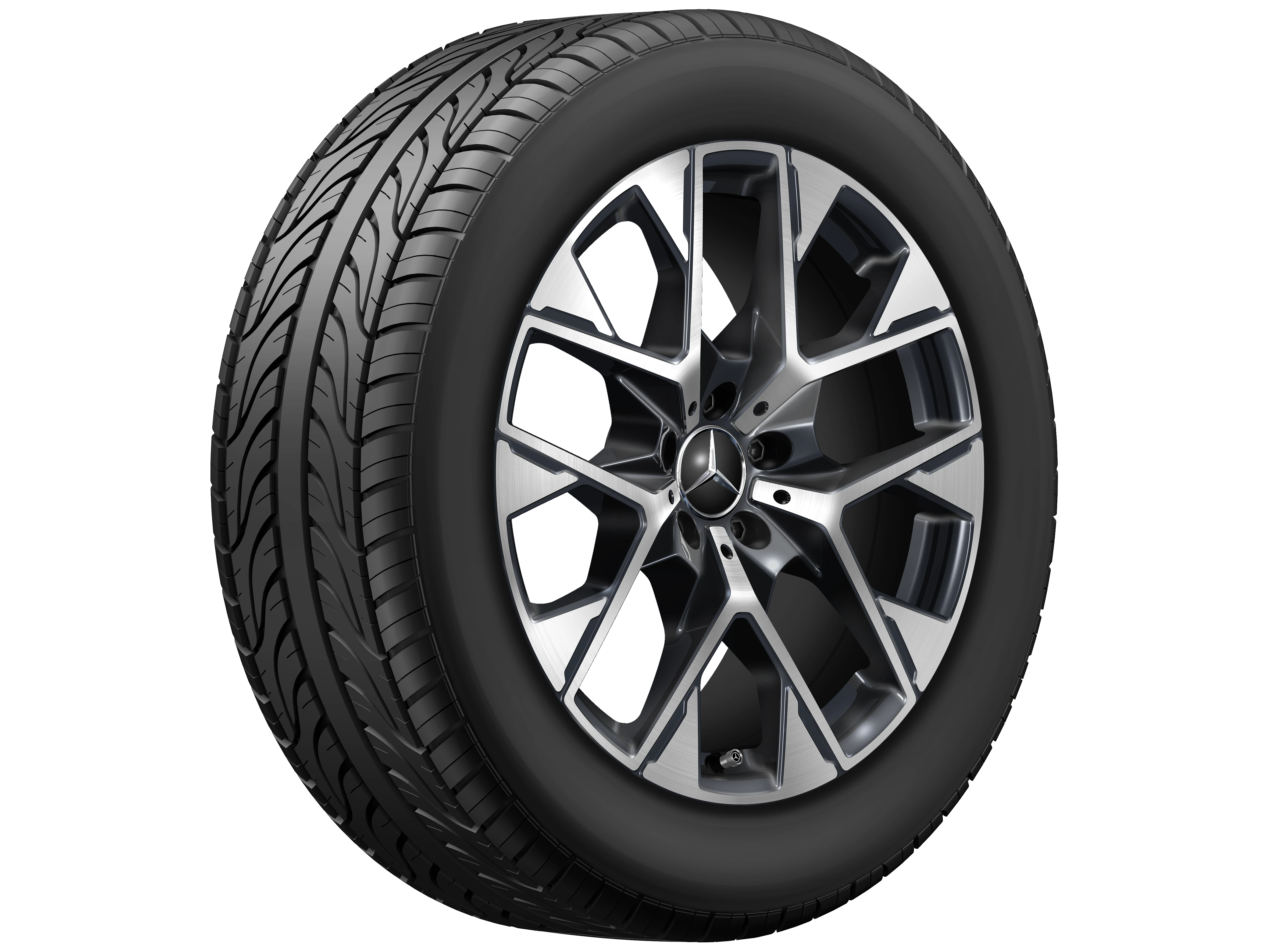 Y-spaaks velg, Aero, 48,3 cm (19 inch), 8 J x 19 ET 32,5, zwart, hoogglans, A25440160007X23