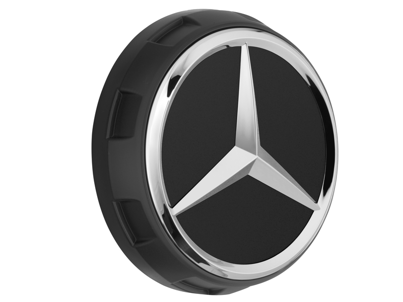 AMG wheel hub cover, in central locking design, (including S-Class/ GLC/ EQB), black matt, A00040009009283