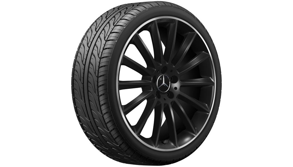 AMG Vielspeichen-Rad, 50,8 cm (20 Zoll), Felgenhorn glanzgedreht, E-Klasse, 245/35 R20/, schwarz, A21340122007X72 AMG Vielspeichen-Rad, 50,8 cm (20 Zoll), Felgenhorn glanzgedreht, E-Klasse, 245/35 R20/, schwarz, A21340122007X72