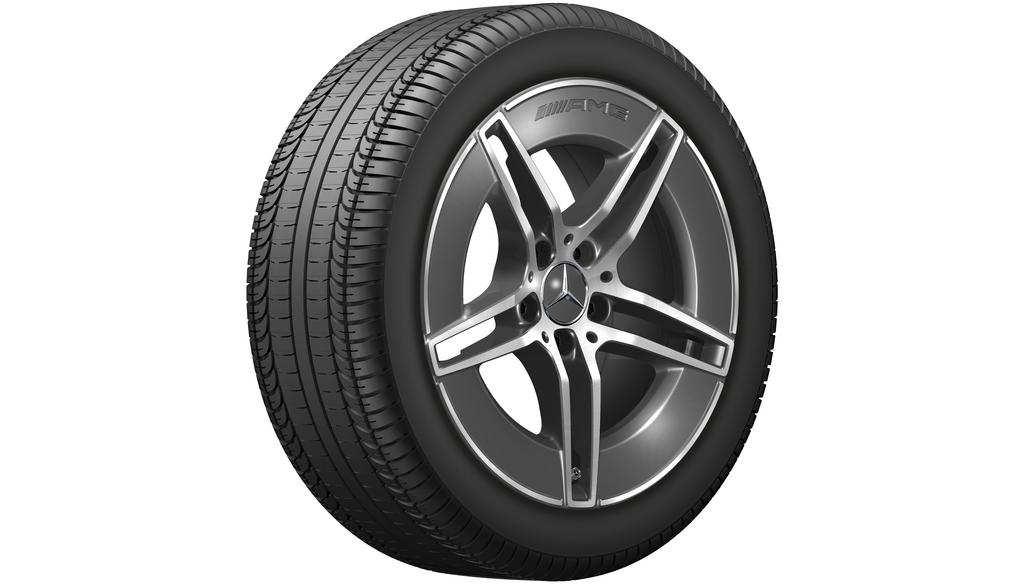 AMG 5-twin-spoke wheel, 45.7 cm (18-inch), high-sheen, CLE, 245/45 R18/, tantal gray, A23640117007Y51