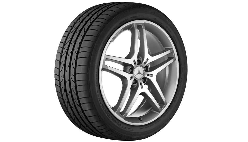 AMG 5-dubbelspaaks velg, 53,3 cm (21 inch), hoogglans, M-GLE-Klasse, 265/40 R21/, zilverkleurig, A16640137007X25