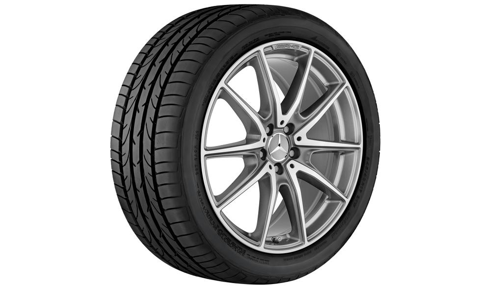 AMG 10-spoke wheel, 50.8 cm (20-inch), high-sheen, S-Class, 275/35 R20/, titanium gray, A22240141007X21