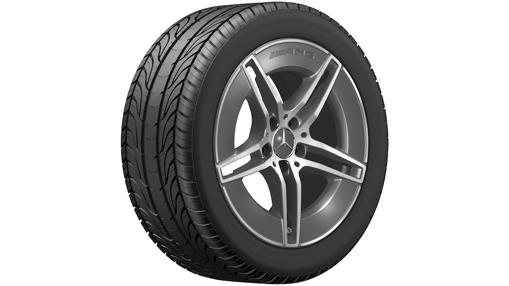 AMG 5-dubbelspaaks velg, 45,7 cm (18 inch), hoogglans, CLE, 275/40 R18/, tantal grijs, A23640148007Y51 AMG 5-dubbelspaaks velg, 45,7 cm (18 inch), hoogglans, CLE, 275/40 R18/, tantal grijs, A23640148007Y51