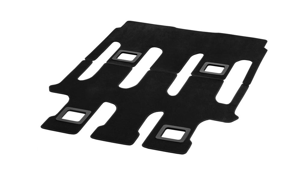 Velour mats, passenger compartment, with single rail, 2 sliding doors (T19), 2-piece, with rear air conditioning (H05), V-Class/EQV/Vito/eVito, black, A4476802202