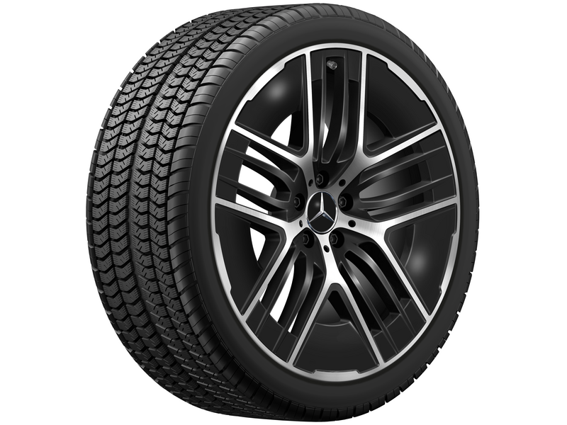 5-Y-Speichen-Rad, Aero, 53,3 cm (21 Zoll), glanzgedreht, mit Zusatzspeichen, EQE, 265/40 R21/, schwarz, A29440108007X23