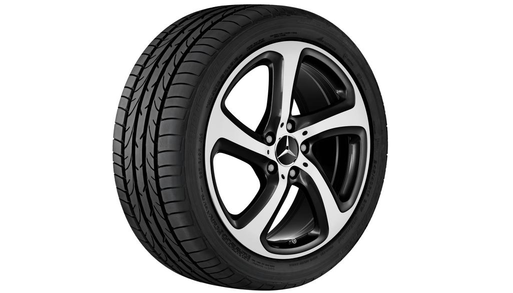 5-Speichen-Rad, 45,7 cm (18 Zoll), glanzgedreht, E-Klasse, 275/40 R18/, schwarz, A21340133007X23