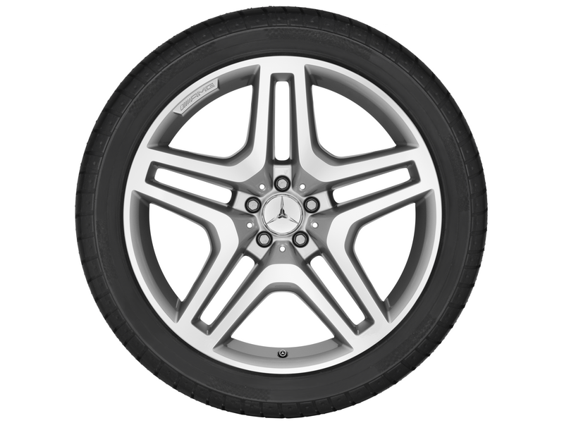 AMG 5-twin-spoke wheel, 53.3 cm (21-inch), high-sheen, GL-GLS/ M-GLE-Class, 295/40 R21/, silver-colored, A16640125027X25