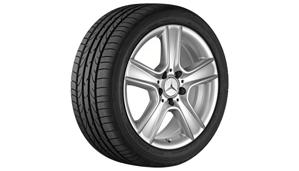 Cerchio a 5 razze, Proserpina, 43,2 cm (17 pollici), Classe C, 225/45 R17/, argento, A20440127029709 Cerchio a 5 razze, Proserpina, 43,2 cm (17 pollici), Classe C, 225/45 R17/, argento, A20440127029709