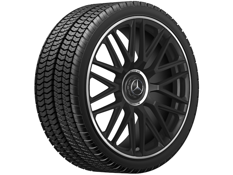 Mercedes-Benz Genuine complete winter wheel AMG forged wheel in 10-spoke design black matt rim flange high-sheen, Michelin, Pilot Alpin 5 MO1, 295/30 R21 102 W XL, winter, Q440141513810