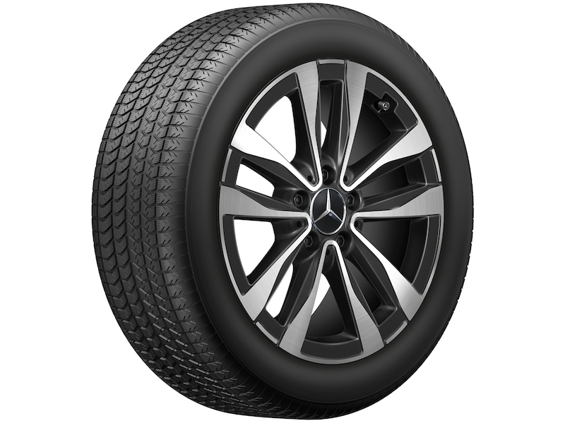 Cerchio a 5 doppie razze, nero lucido, Goodyear, Eagle F1 Asymmetric 5 MO, 245/45 R17 99Y XL, estivo, Q44024141029A